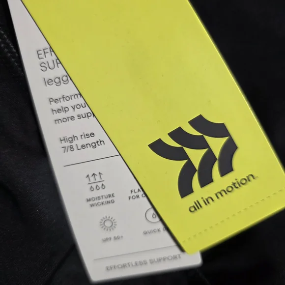 All In Motion 7/8 Women's Black High-Waisted Leggings New - Picture 4 of 5